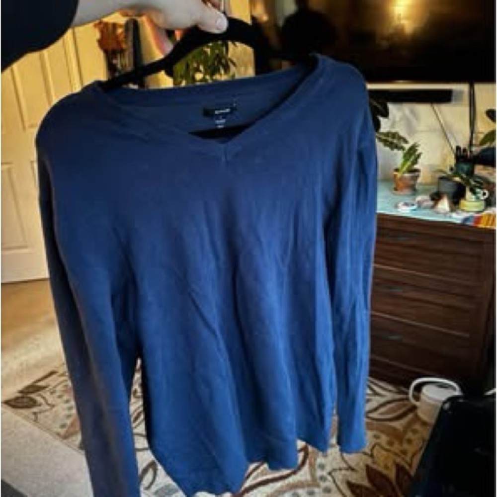 Alfani Navy Blue V-Neck Sweater